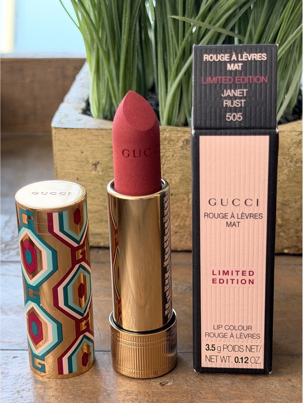 Gucci Rouge à Lèvres Mat Limited Edition Lipstick Janet Rust 505 NIB Lip Color